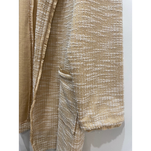 Isaac Mizrahi Stretch Knit Teed Boucle Long Open Cardigan Jacket Women Large - Picture 5 of 12